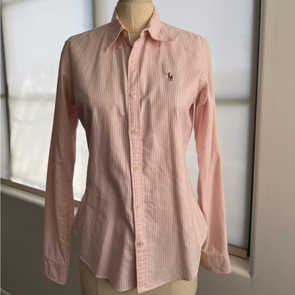 Ralph Lauren Oxford Button Down in Pink Stripes